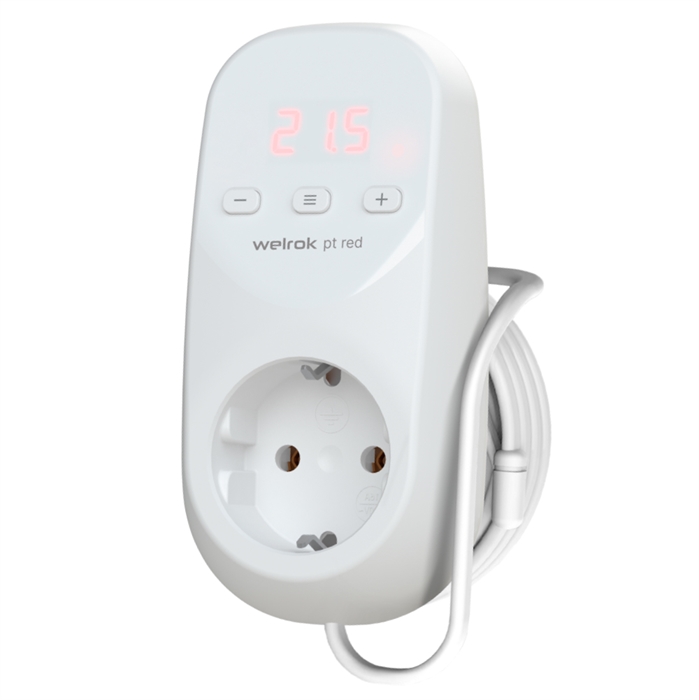 Программируемый терморегулятор Welrok pt 2m red, встроенный и выносной датчики температуры, встраиваемый / накладной, 16 А Welrok pt 2m red