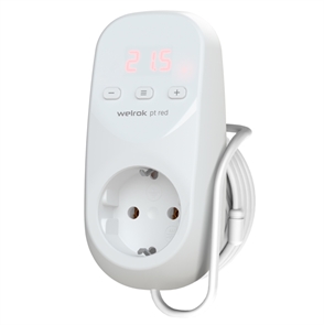 {{photo.Alt || photo.Description || 'Программируемый терморегулятор Welrok pt 2m red, встроенный и выносной датчики температуры, встраиваемый / накладной, 16 А'}}